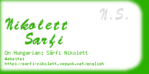 nikolett sarfi business card